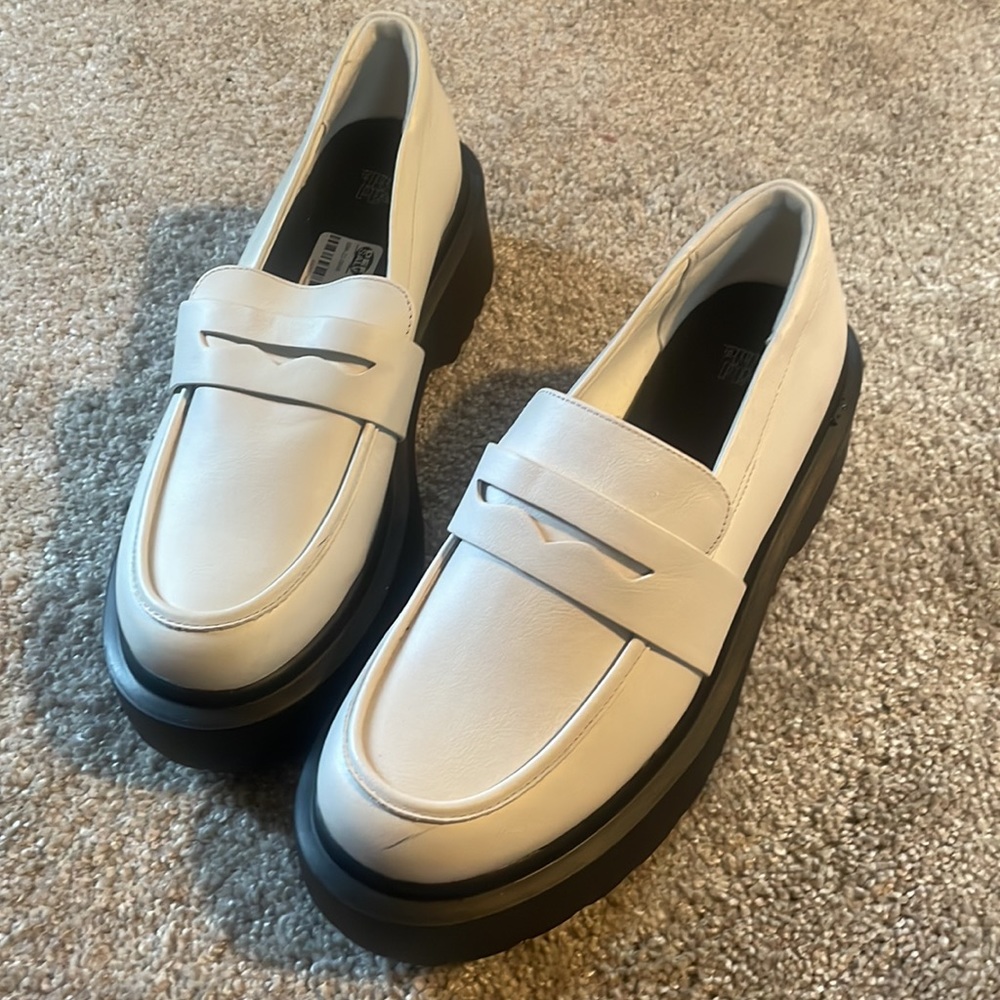 wild fable penny loafers in white with platform size 9.5 new - Picture 2 of 5
